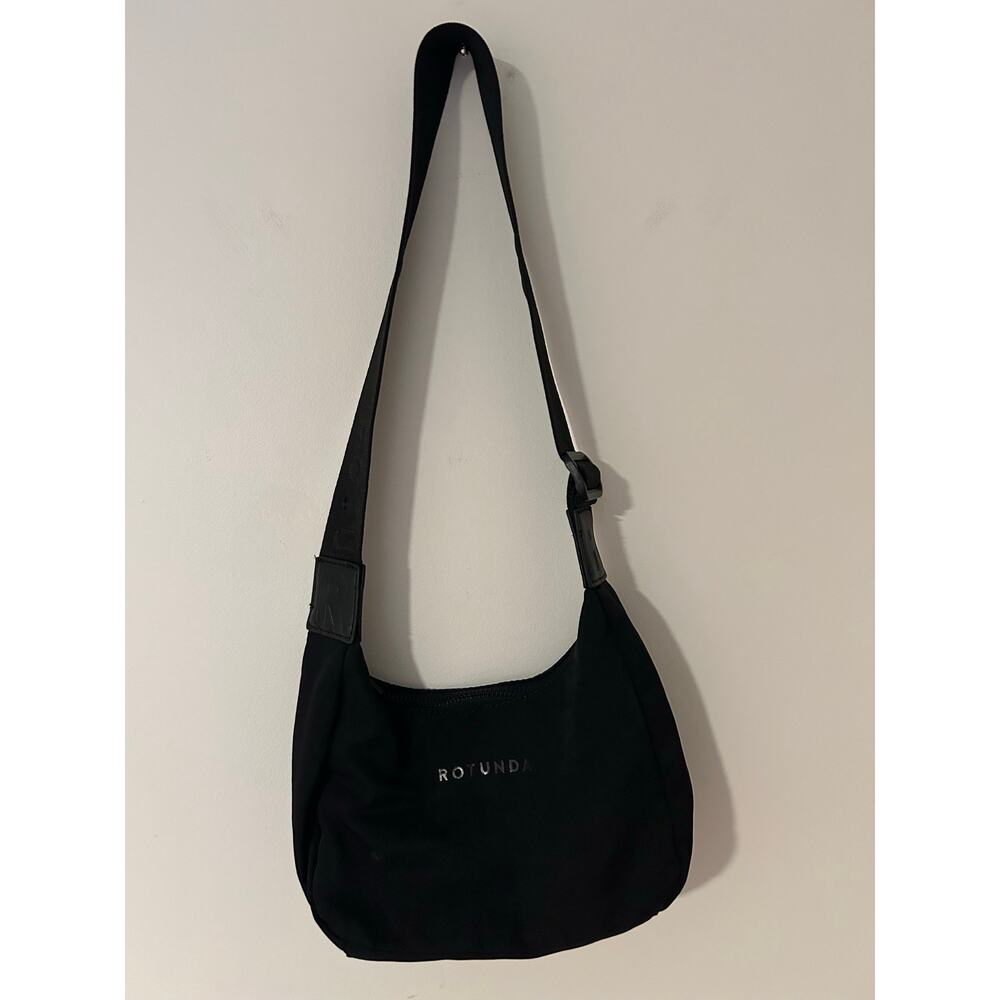 Rotunda Milu Black Nylon Shoulder Crossbody Bag Mini Small Compact Travel